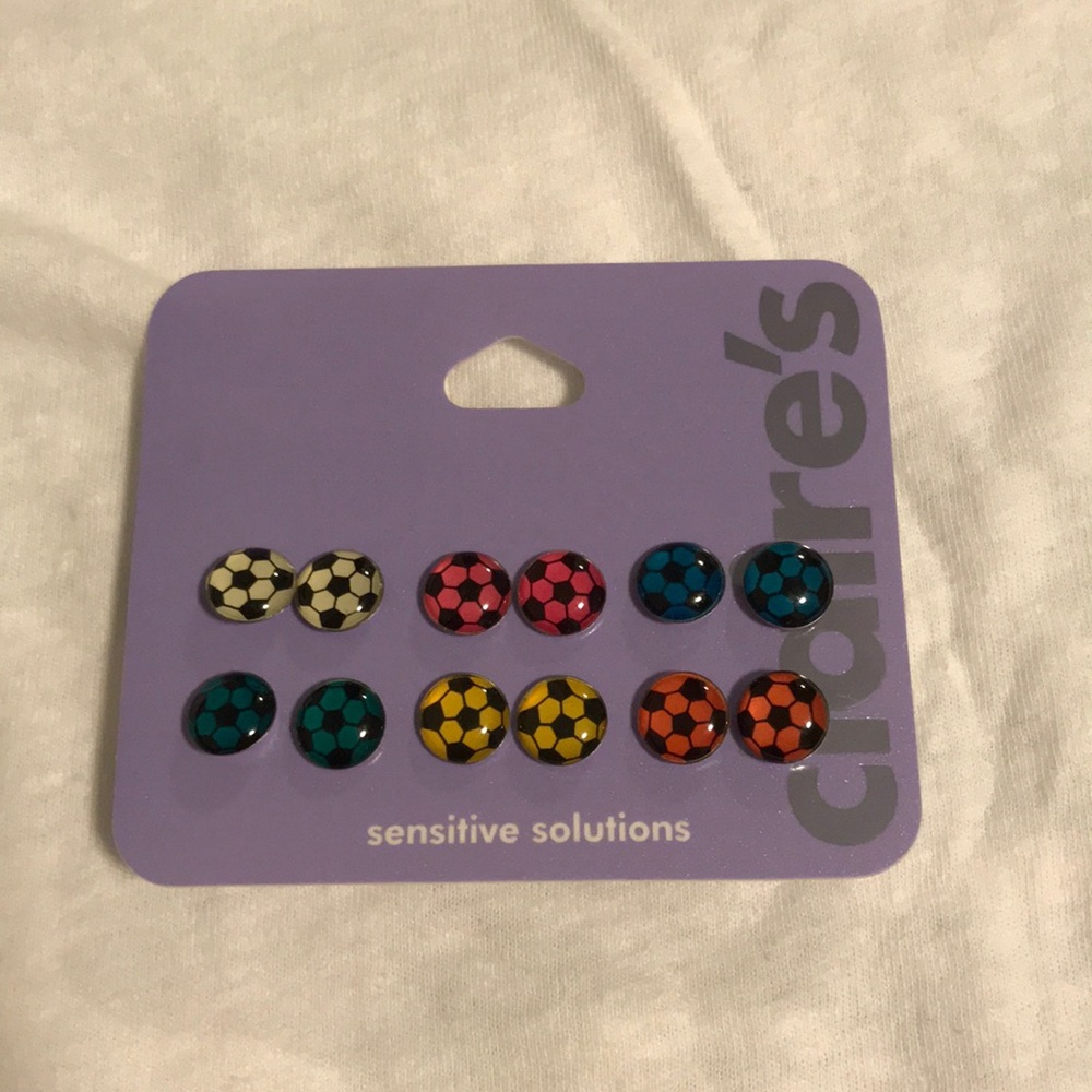 Soccer ball earrings